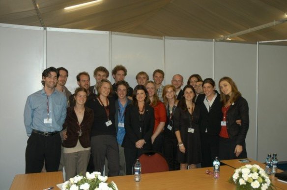 Candian youth with the Minister for the Environment at UNFCCC COP 16, Nairobi, Kenya.
